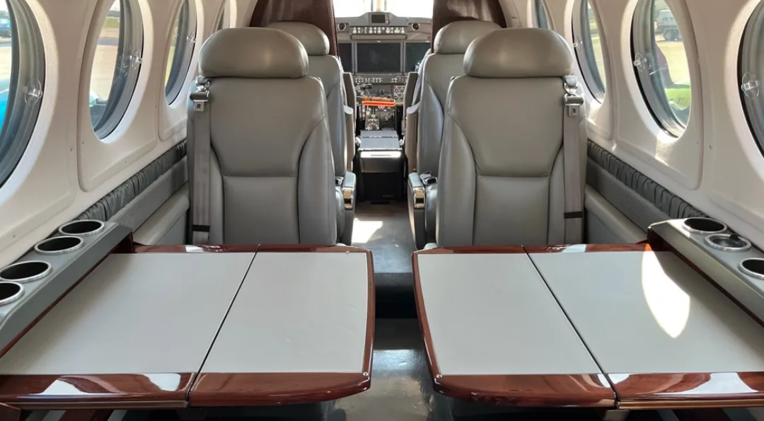 Cabin interior of a 2011 Beechcraft KING AIR 250.