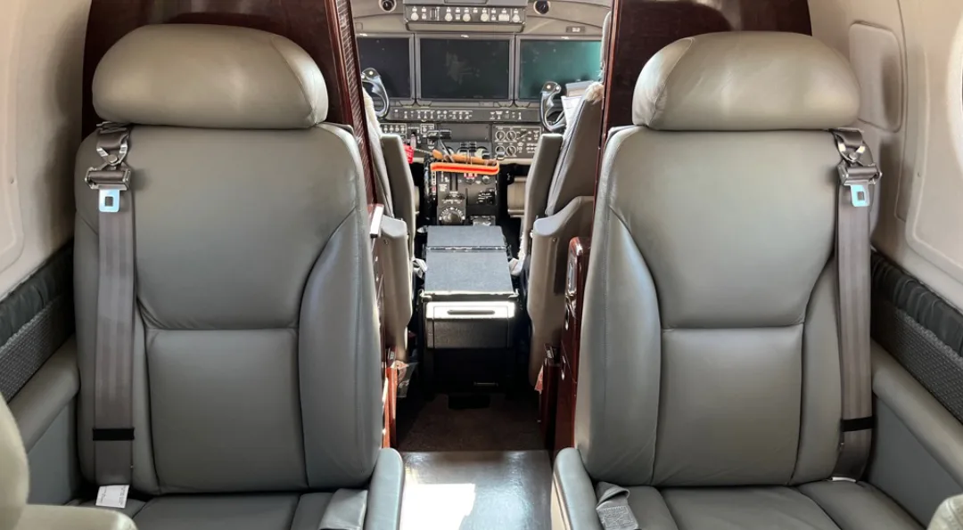 Cabin interior of a 2011 Beechcraft KING AIR 250.