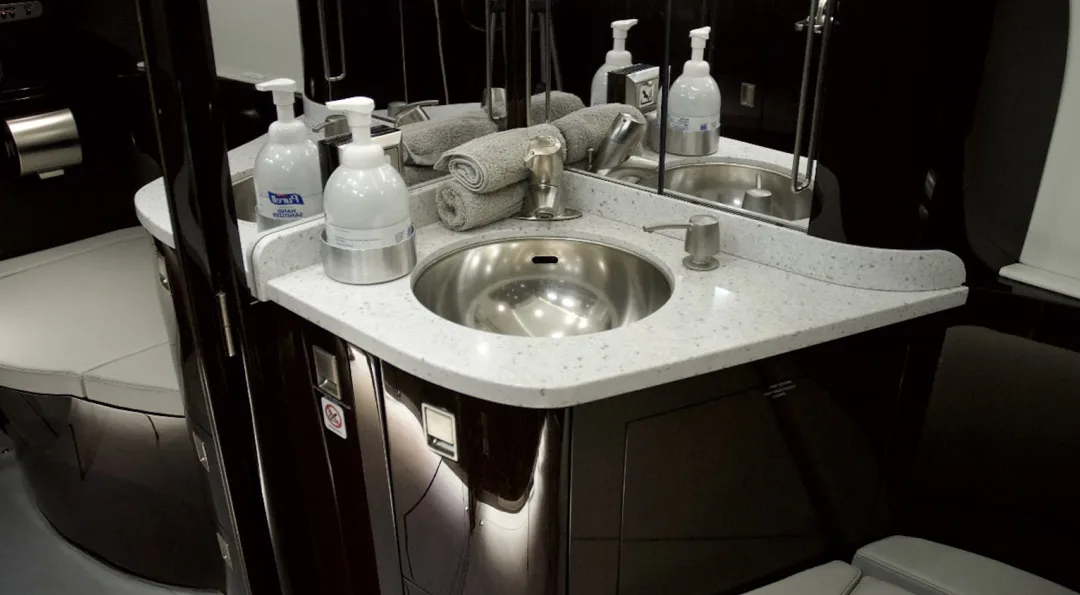 Cabin interior of a 2012 Dassault FALCON 7X.