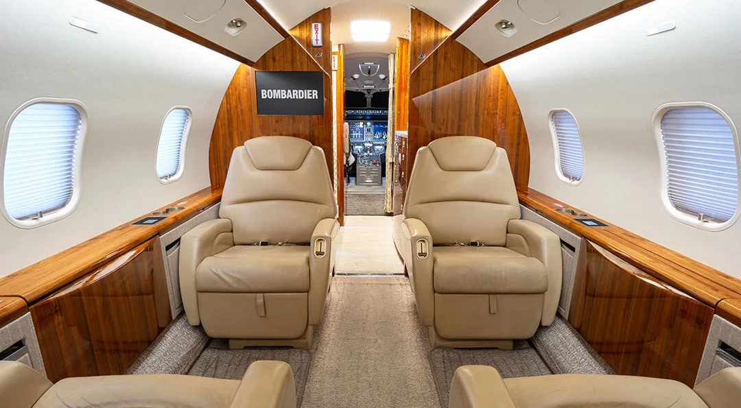 Cabin interior of a 2013 Bombardier CHALLENGER 300.