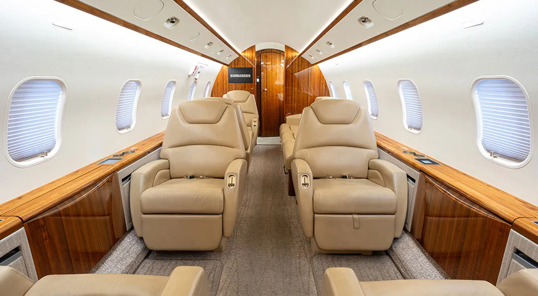 Cabin interior of a 2013 Bombardier CHALLENGER 300.