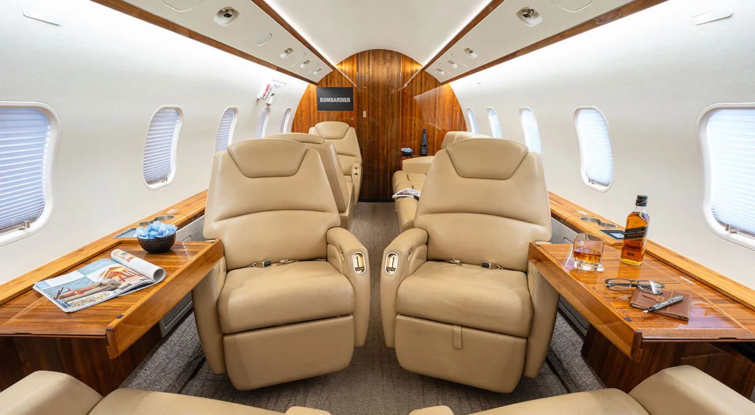 Cabin interior of a 2013 Bombardier CHALLENGER 300.