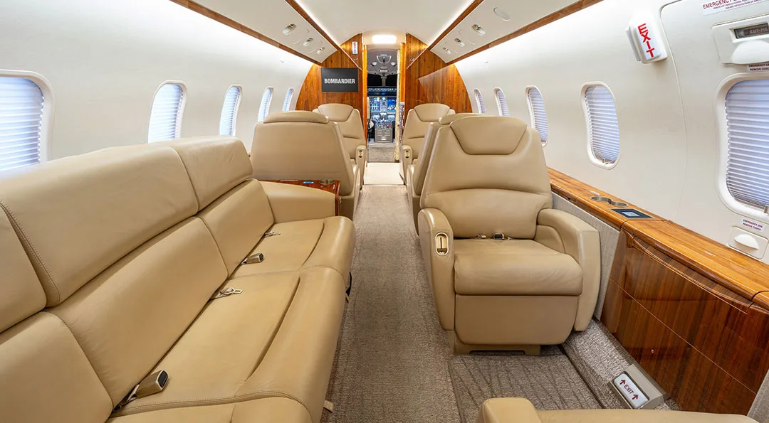 Cabin interior of a 2013 Bombardier CHALLENGER 300.