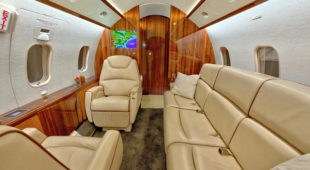 Cabin interior of a 2013 Bombardier CHALLENGER 300.