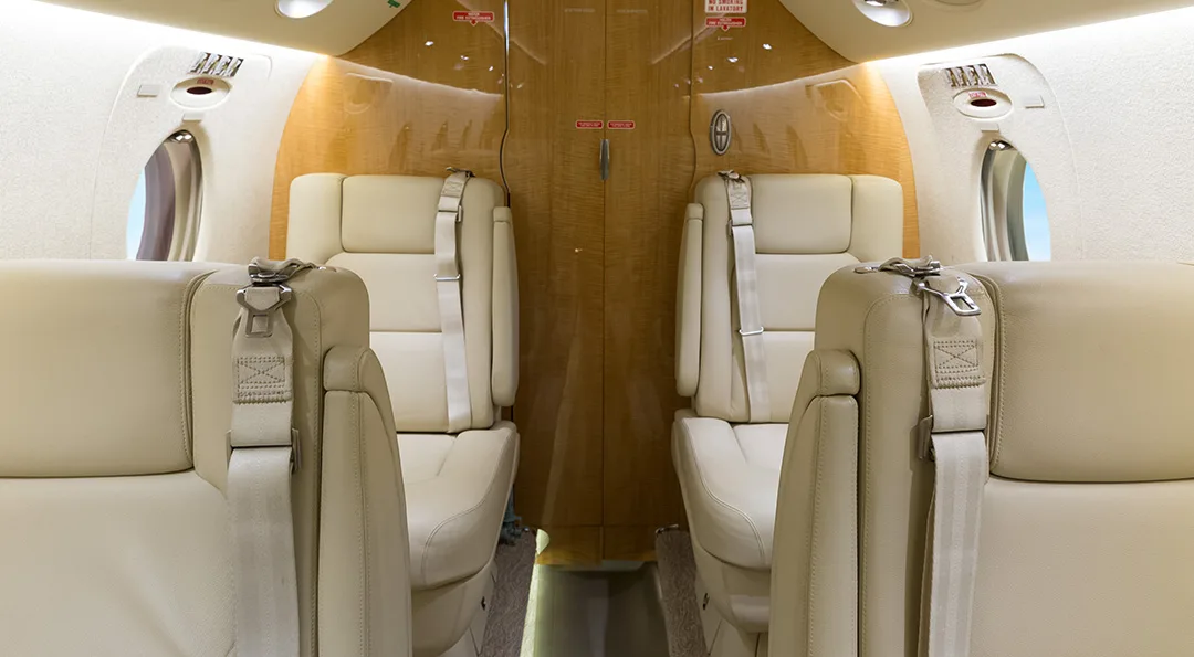 Cabin interior of a 2013 Gulfstream G150.