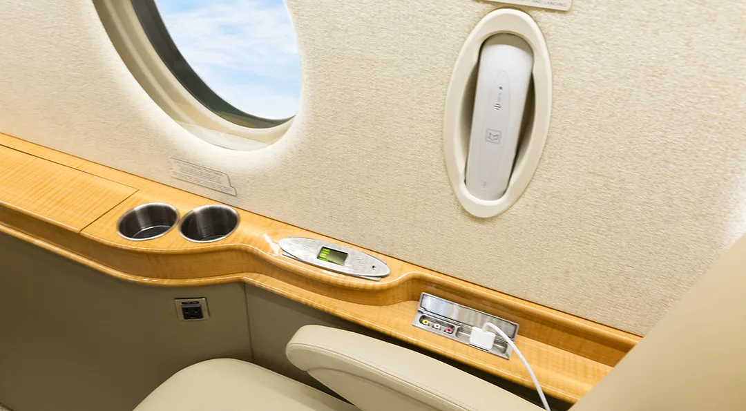 Cabin interior of a 2013 Gulfstream G150.