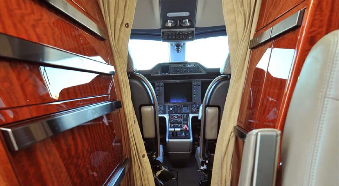 Cabin interior of a 2014 Embraer PHENOM 300.