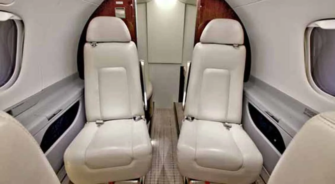 Cabin interior of a 2014 Embraer PHENOM 300.
