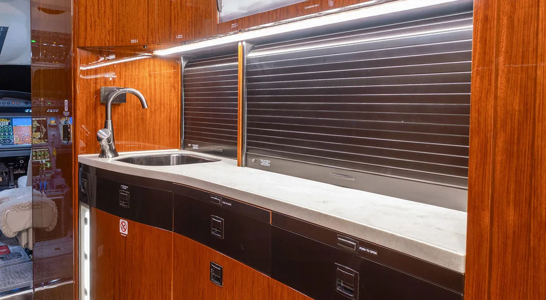Cabin interior of a 2015 Dassault FALCON 7X.