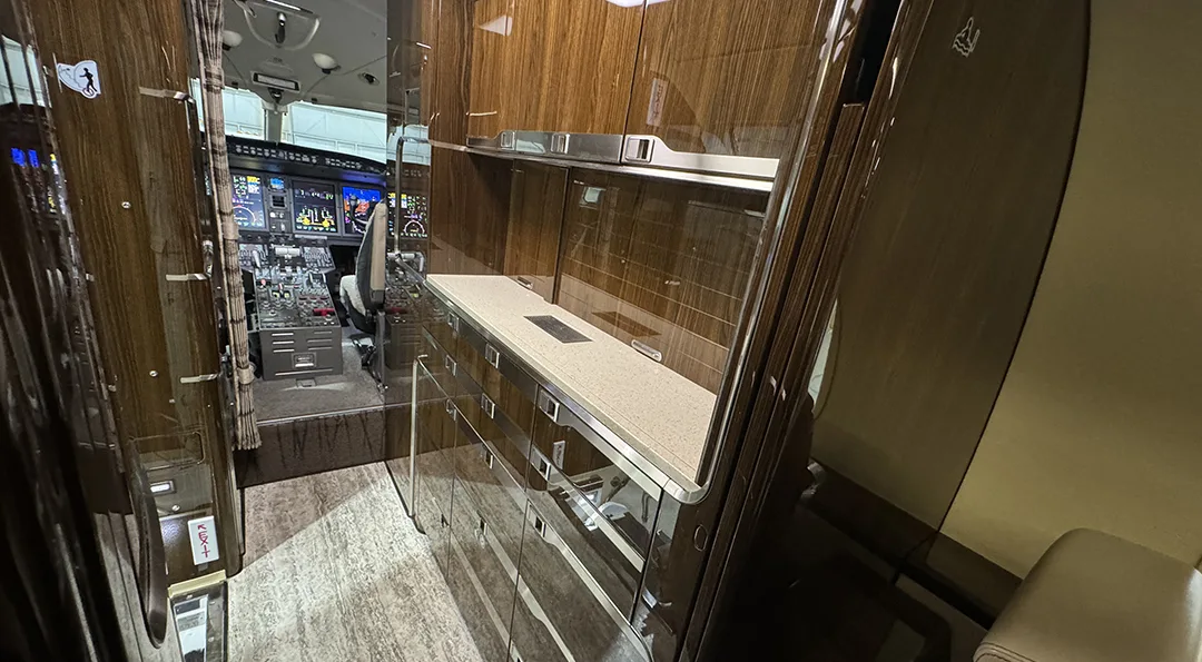 Cabin interior of a 2016 Bombardier CHALLENGER 350.