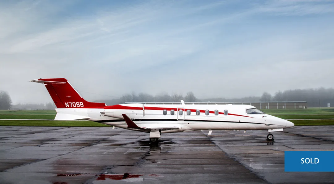 Exterior view of a 2017 Learjet 75.