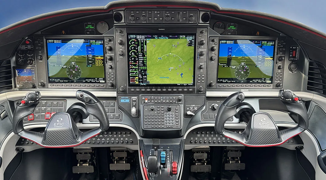 Avionics suite of a 2022 EPIC E1000 GX.
