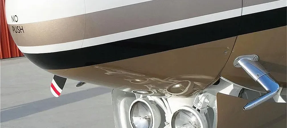 Engine detail of a 1979 Beechcraft KING AIR B100.