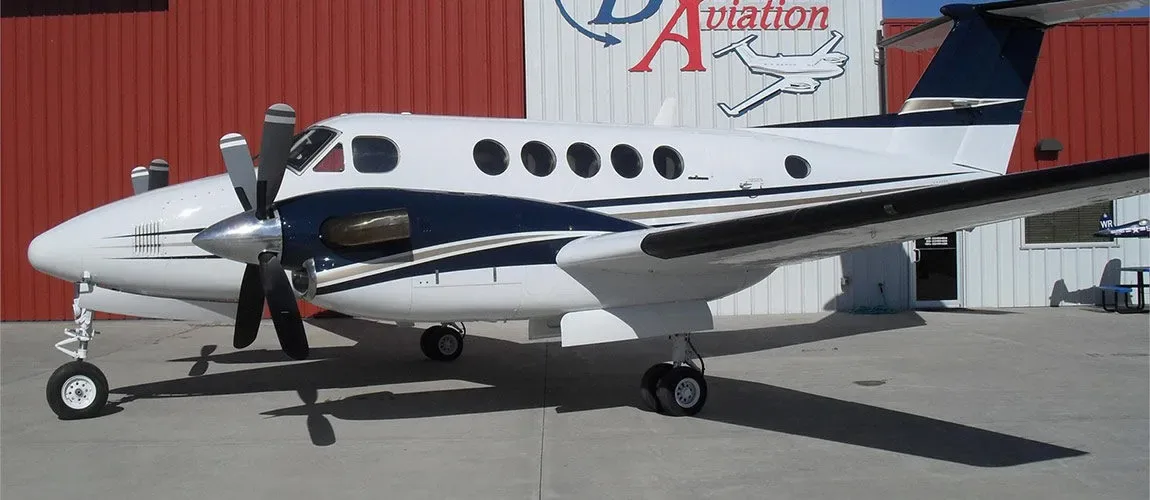 Exterior view of a 1980 Beechcraft King Air 200 SN:, BB-674.