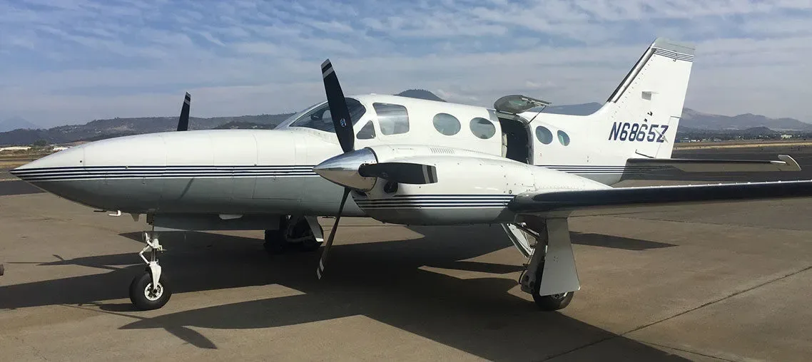 Cabin interior of a 1981 Cessna 421C.