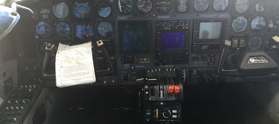 Avionics suite of a 1981 Cessna 421C.