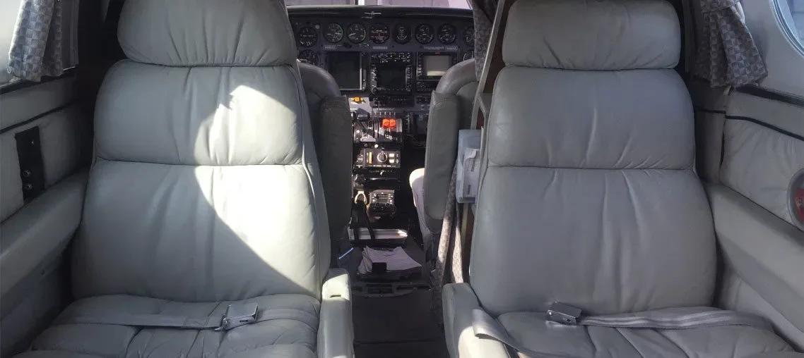 Cabin interior of a 1981 Cessna 421C.
