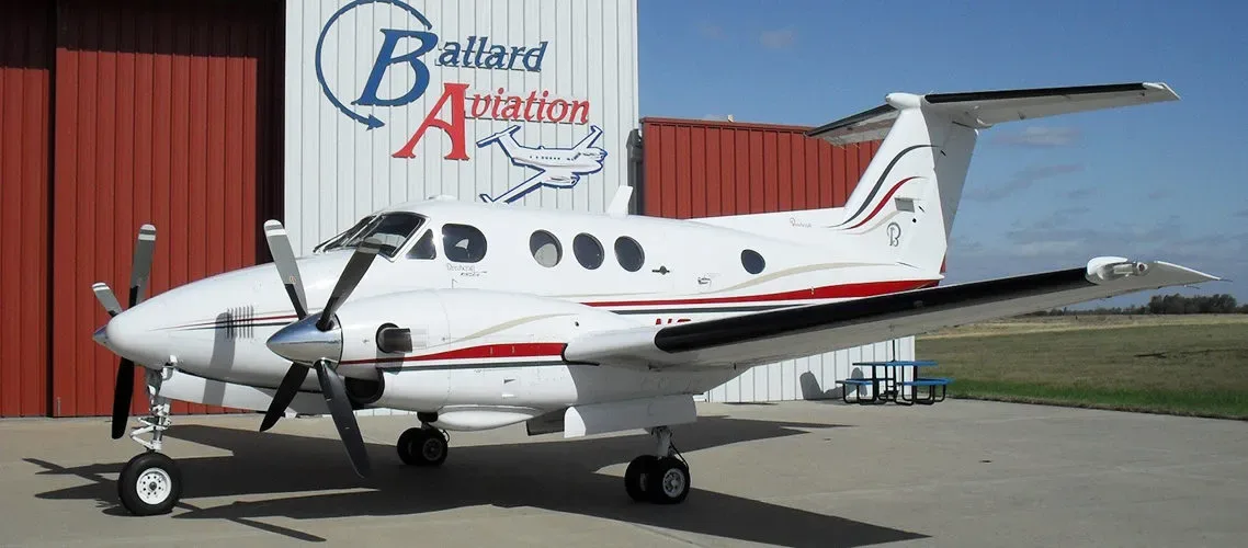 Exterior view of a 1982 Beechcraft King Air F90 - 135’s.