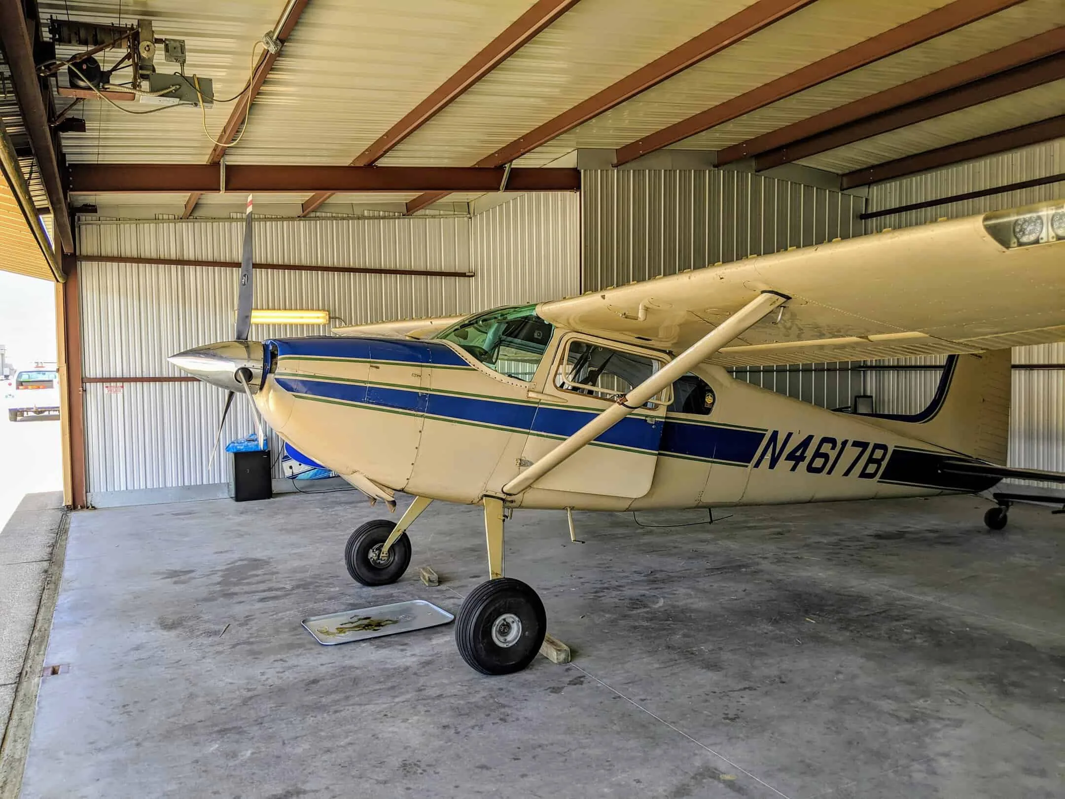 Exterior view of a 1955 Cessna 180.