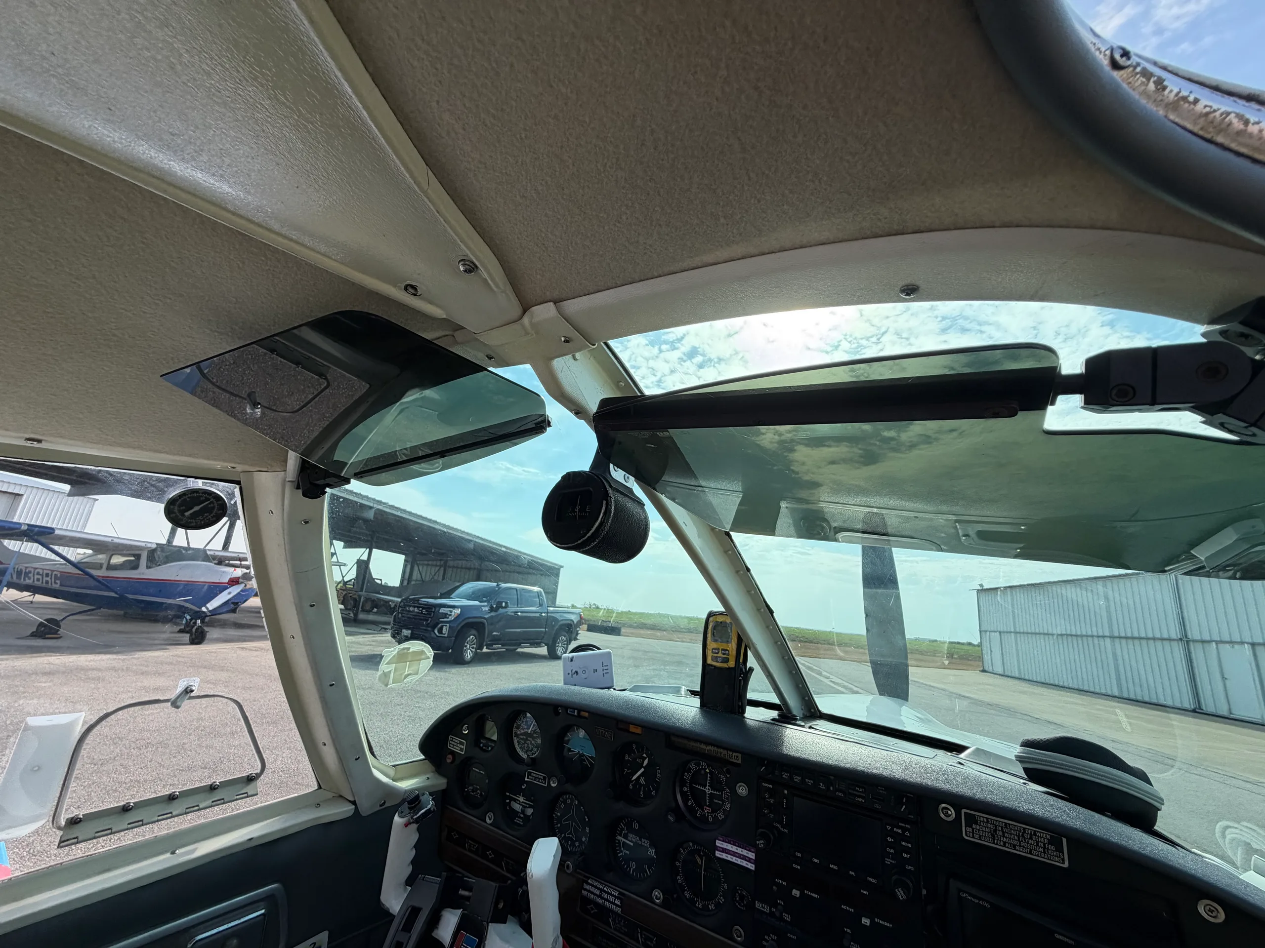 Cockpit and instrument panel of a 1969 Piper Arrow 200HP.