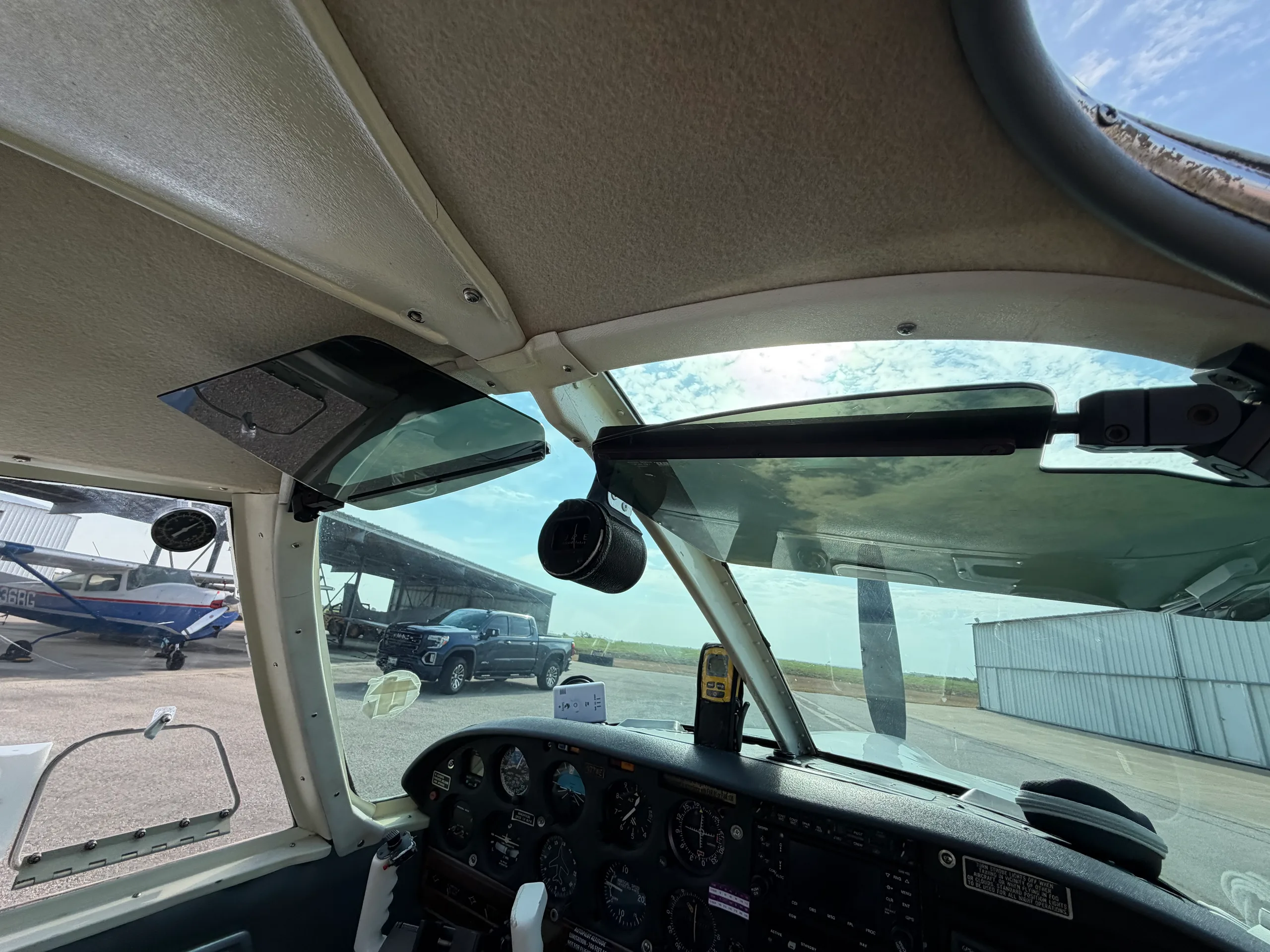 Cockpit and instrument panel of a 1969 Piper Arrow 200HP.