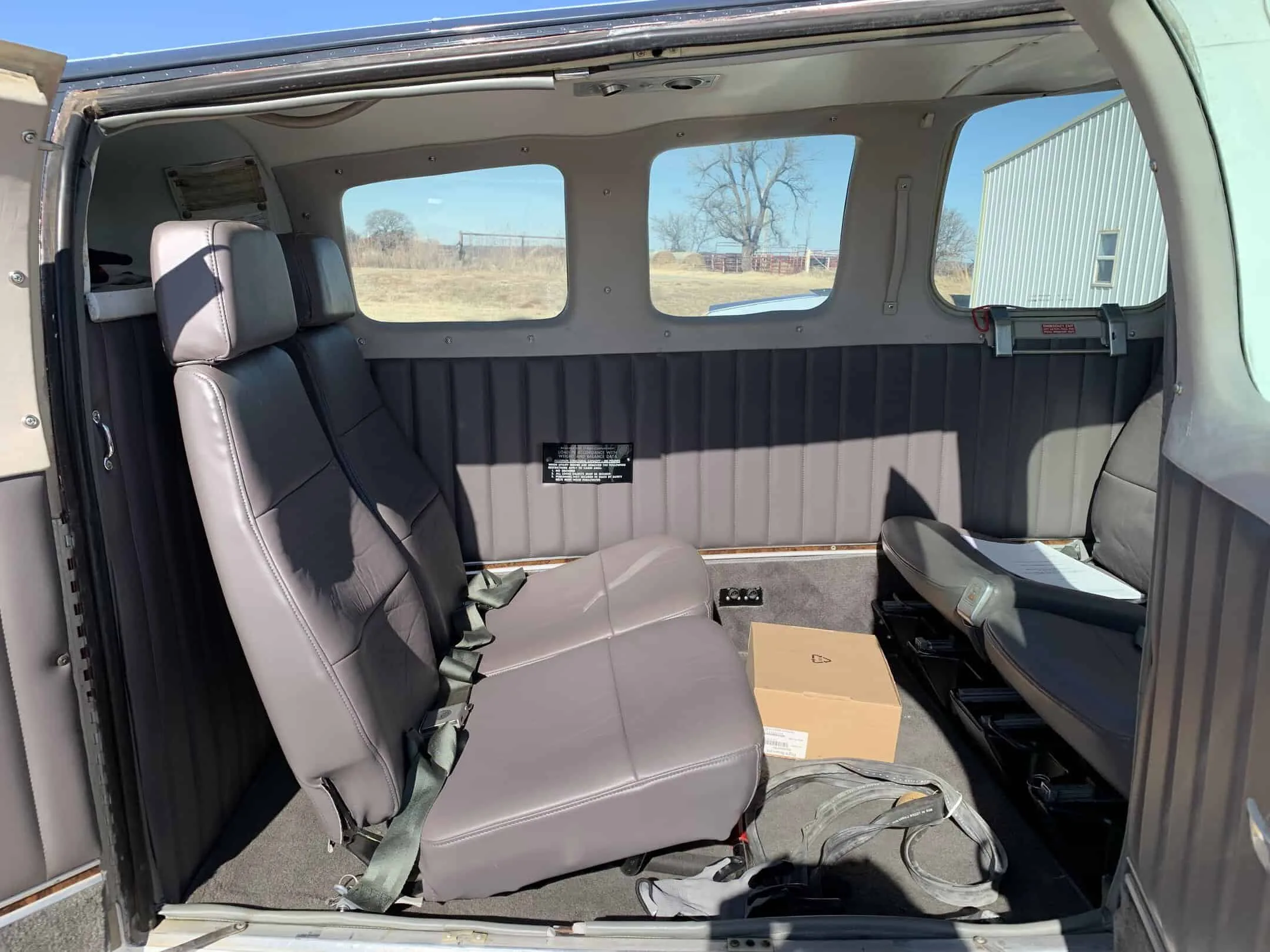 Cabin interior of a 1973 Beechcraft A36.