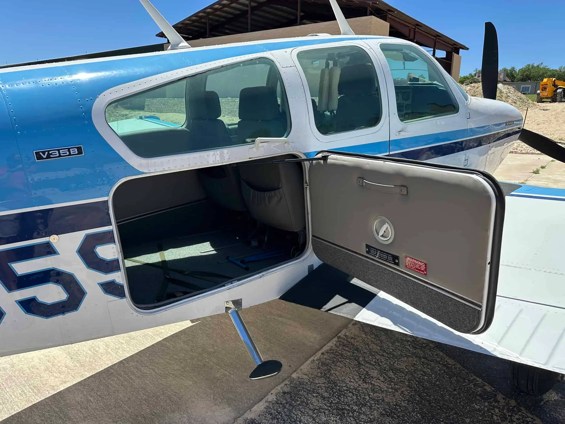 Cockpit and instrument panel of a 1973 Beech Bonanza.