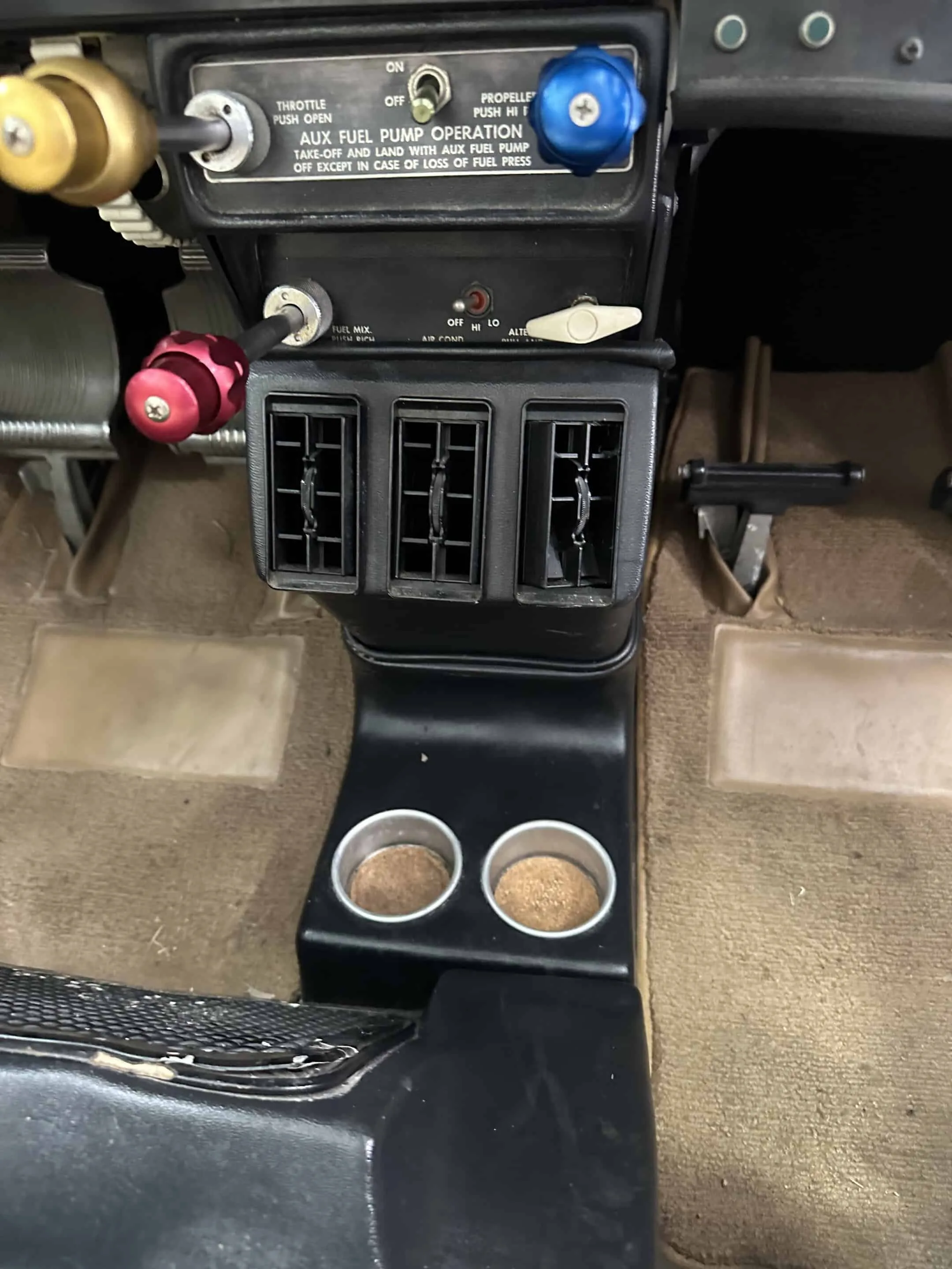 Cockpit and instrument panel of a 1978 Beechcraft A36.