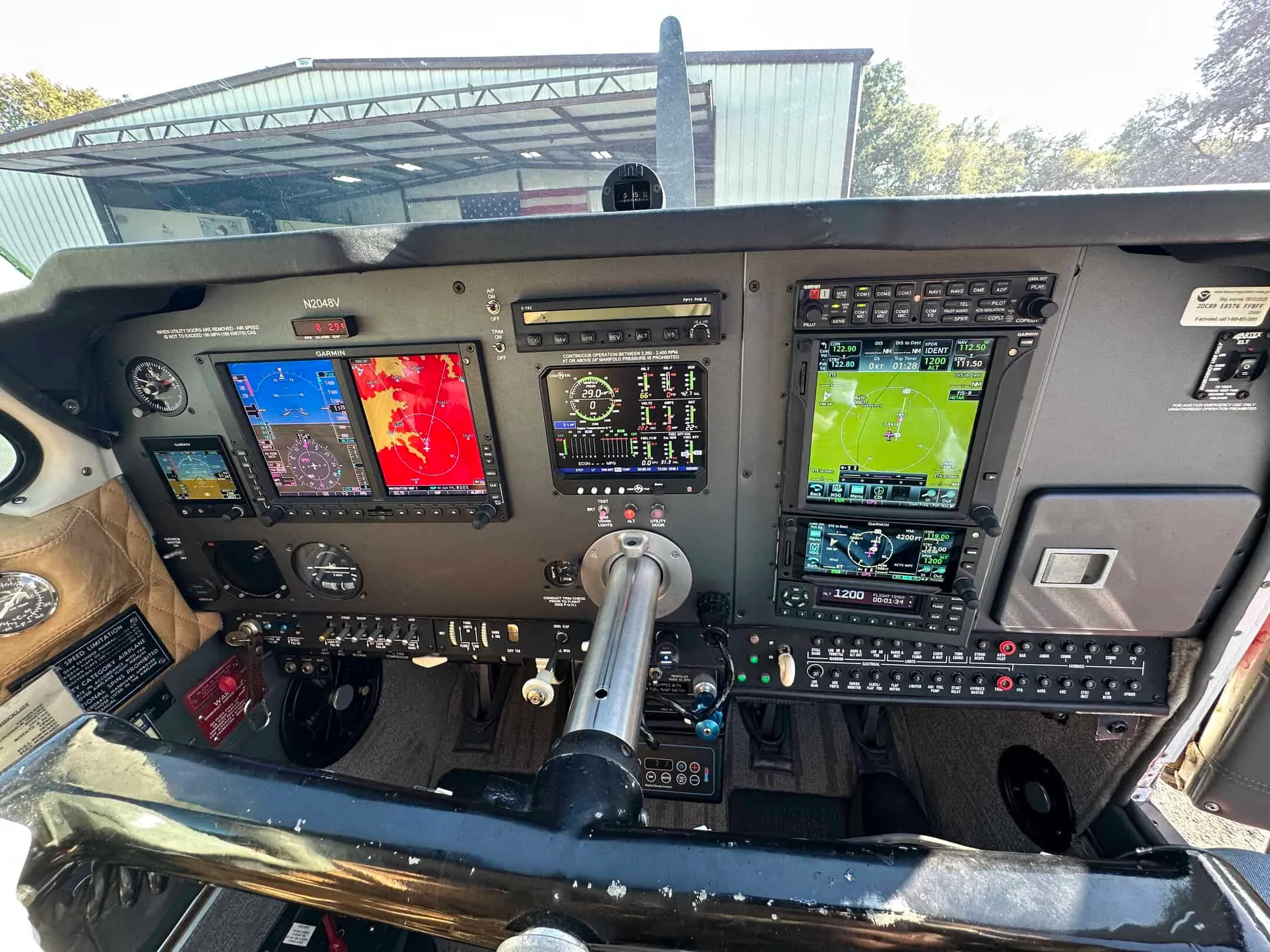 Avionics suite of a 1978 Beech A36 Bonanza.