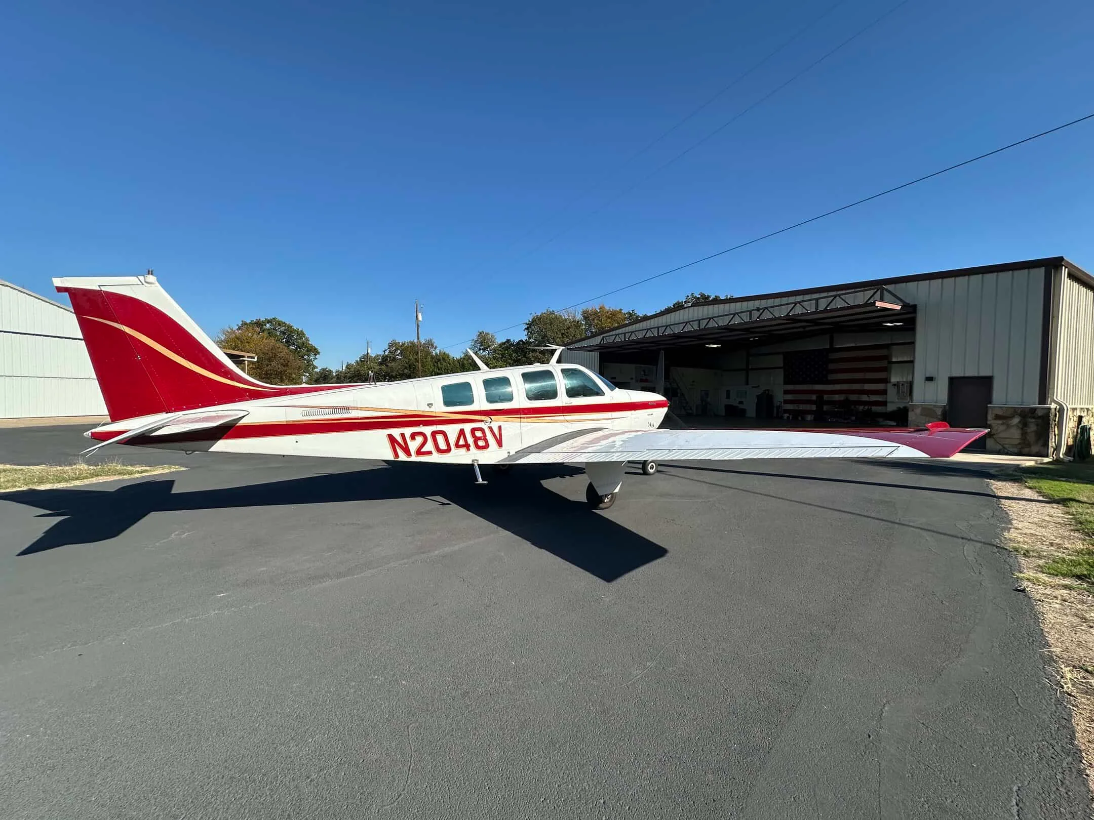Exterior view of a 1978 Beech A36 Bonanza.