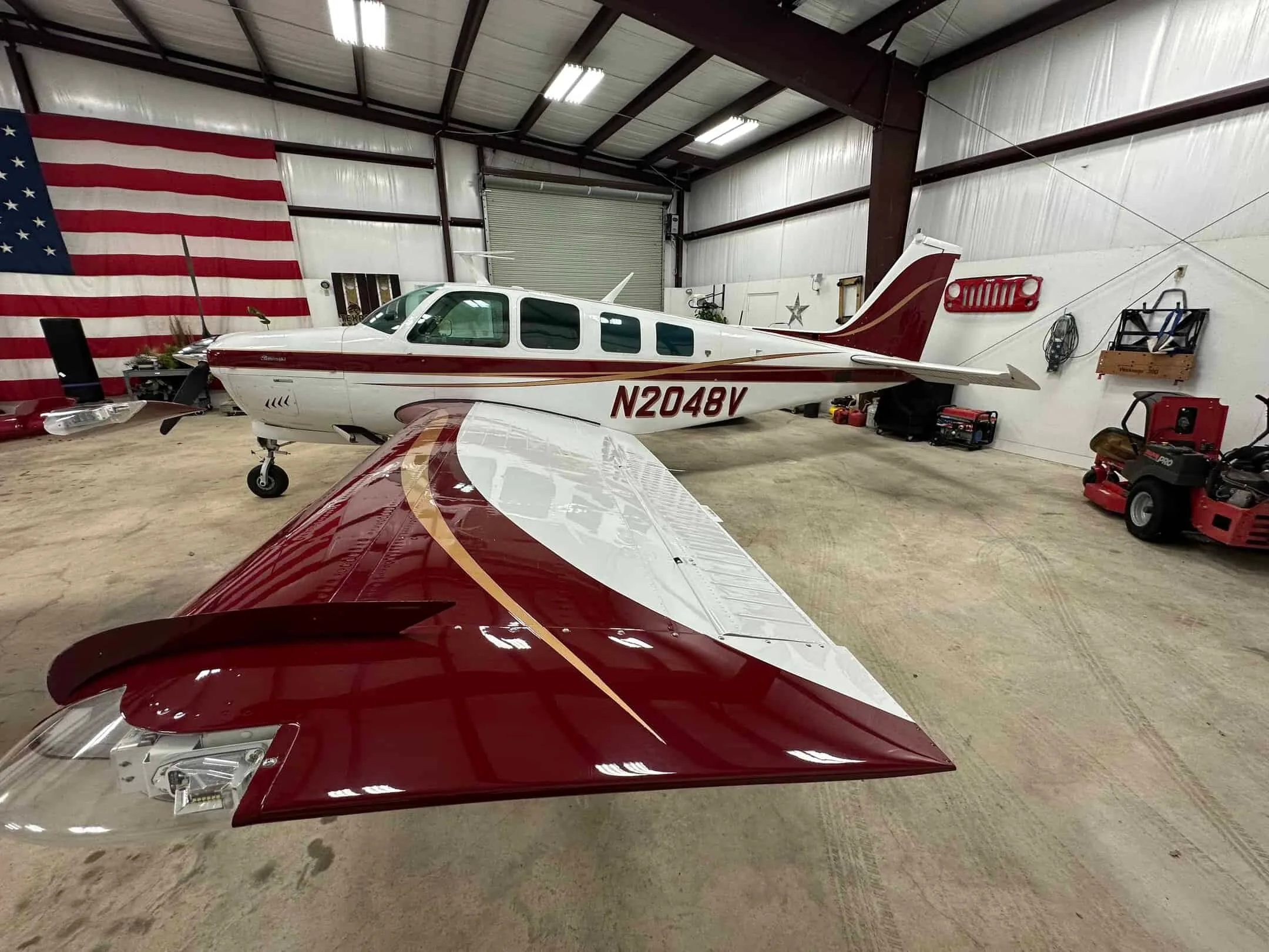 Exterior view of a 1978 Beech A36 Bonanza.
