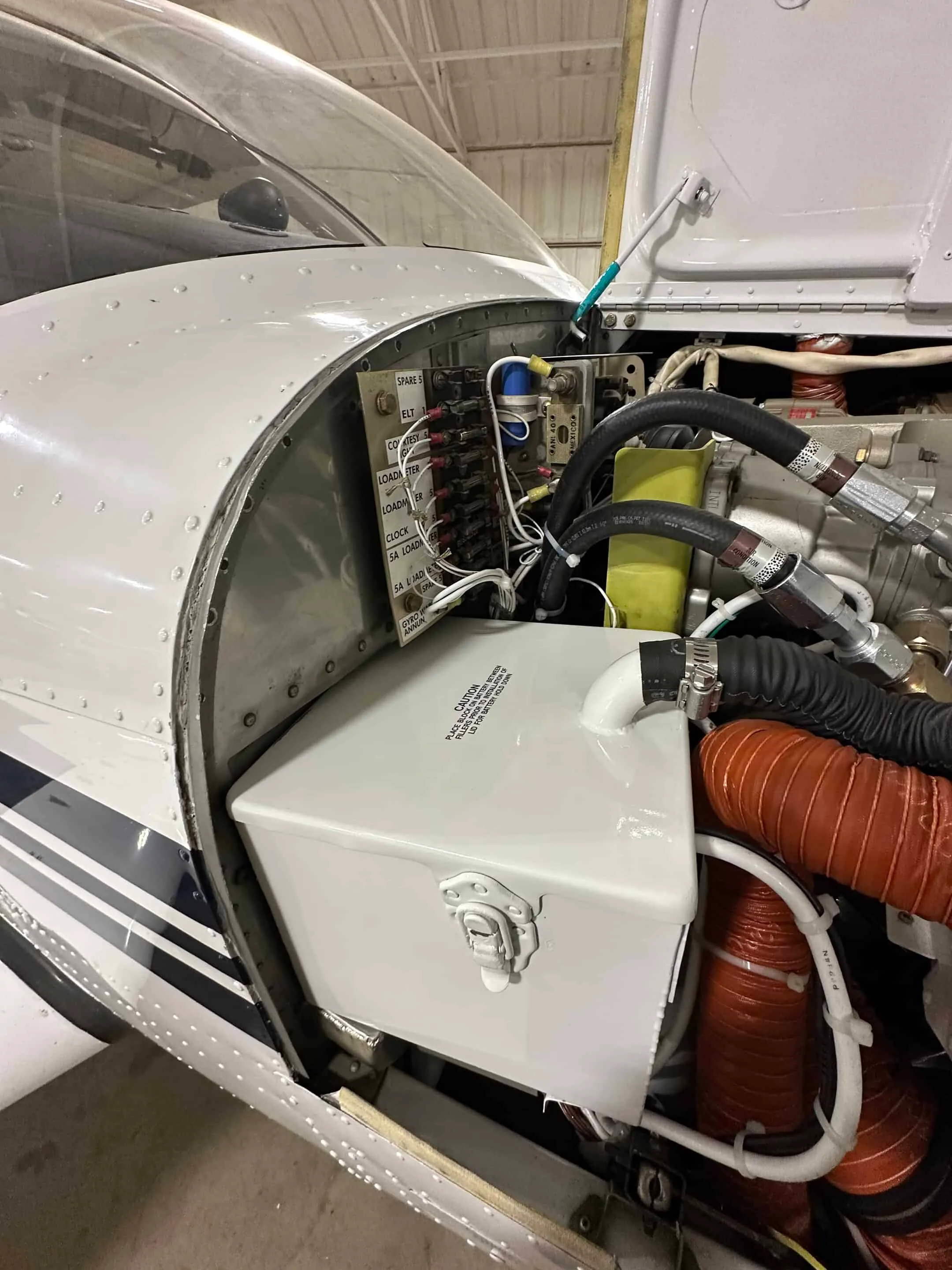 Engine detail of a 2000 Beech Bonanza TN A36.