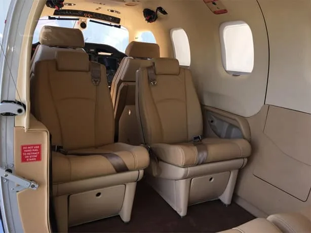 Cabin interior of a 2009 Socata TBM 850.