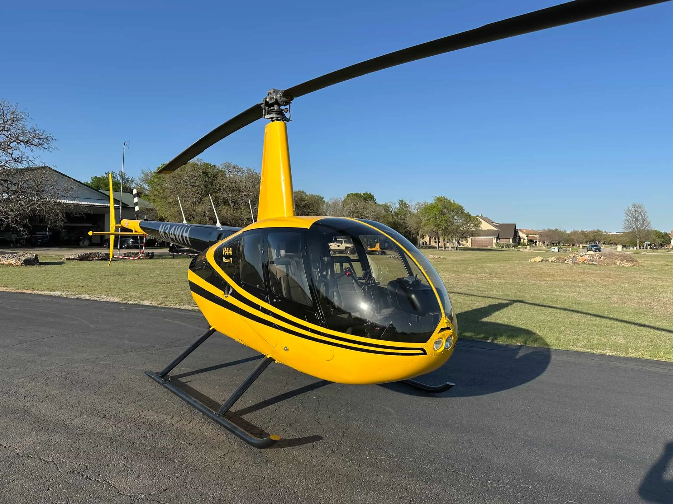 Cabin interior of a 2012 Robinson R44 Raven II.