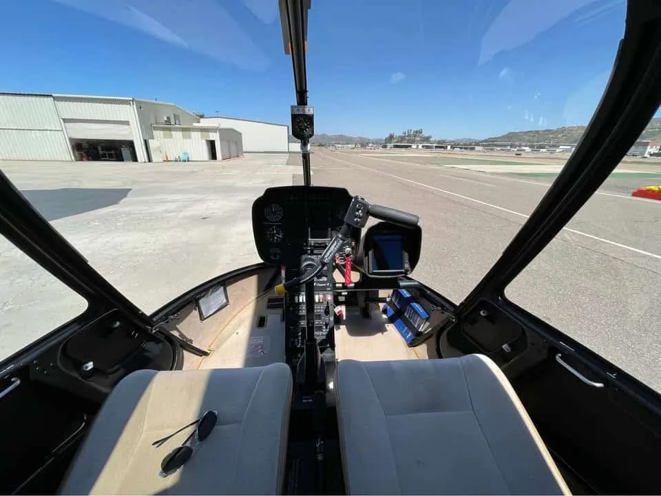 Cockpit and instrument panel of a 2015 Robinson Raven II.