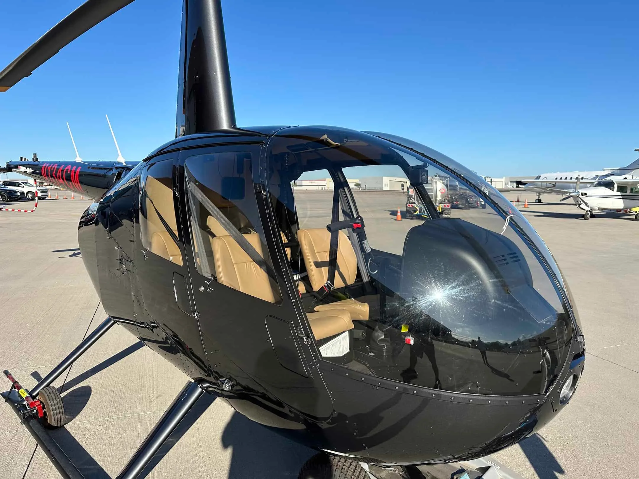 Exterior view of a 2023 Robinson R44 Raven II, N134CM.