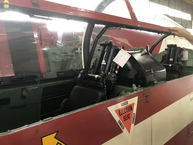 Cockpit and instrument panel of a 1990 Pilatus PC-9/A.