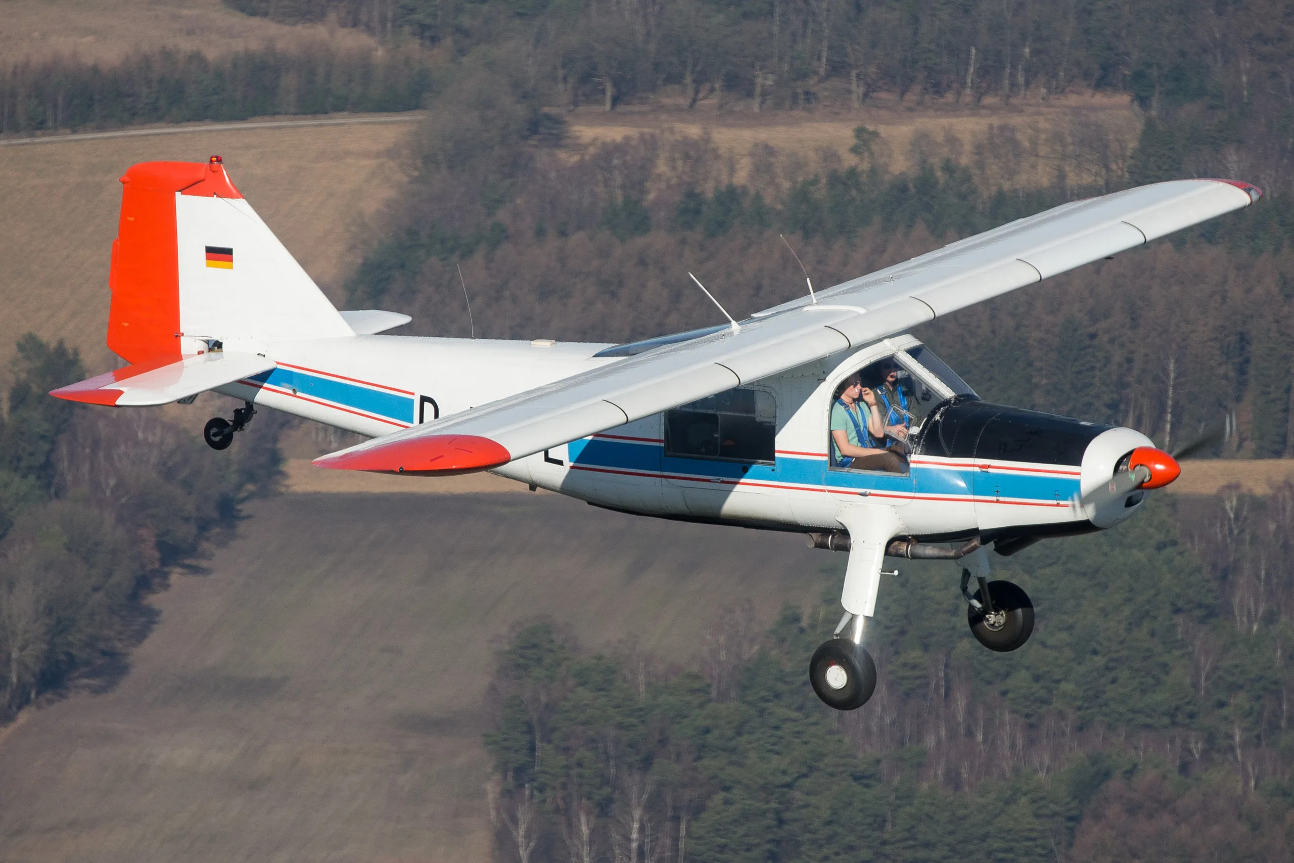 Exterior view of a 1959 Dornier DO-27, B-3.