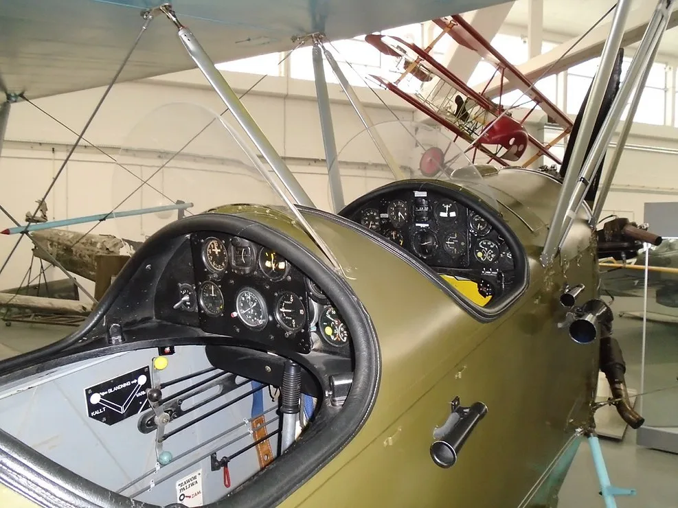 Cockpit and instrument panel of a 1952 Polikarpov PO-2 / CSS13.