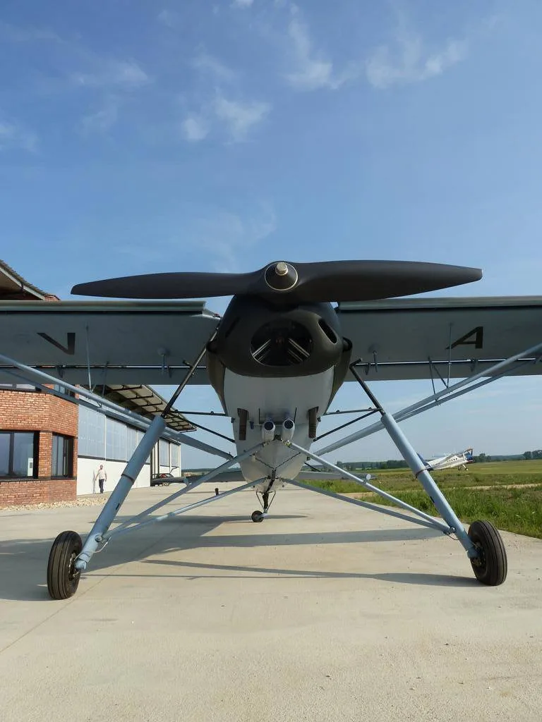 Exterior view of a 1944 Fieseler Fi 156 D-2 "Storch".