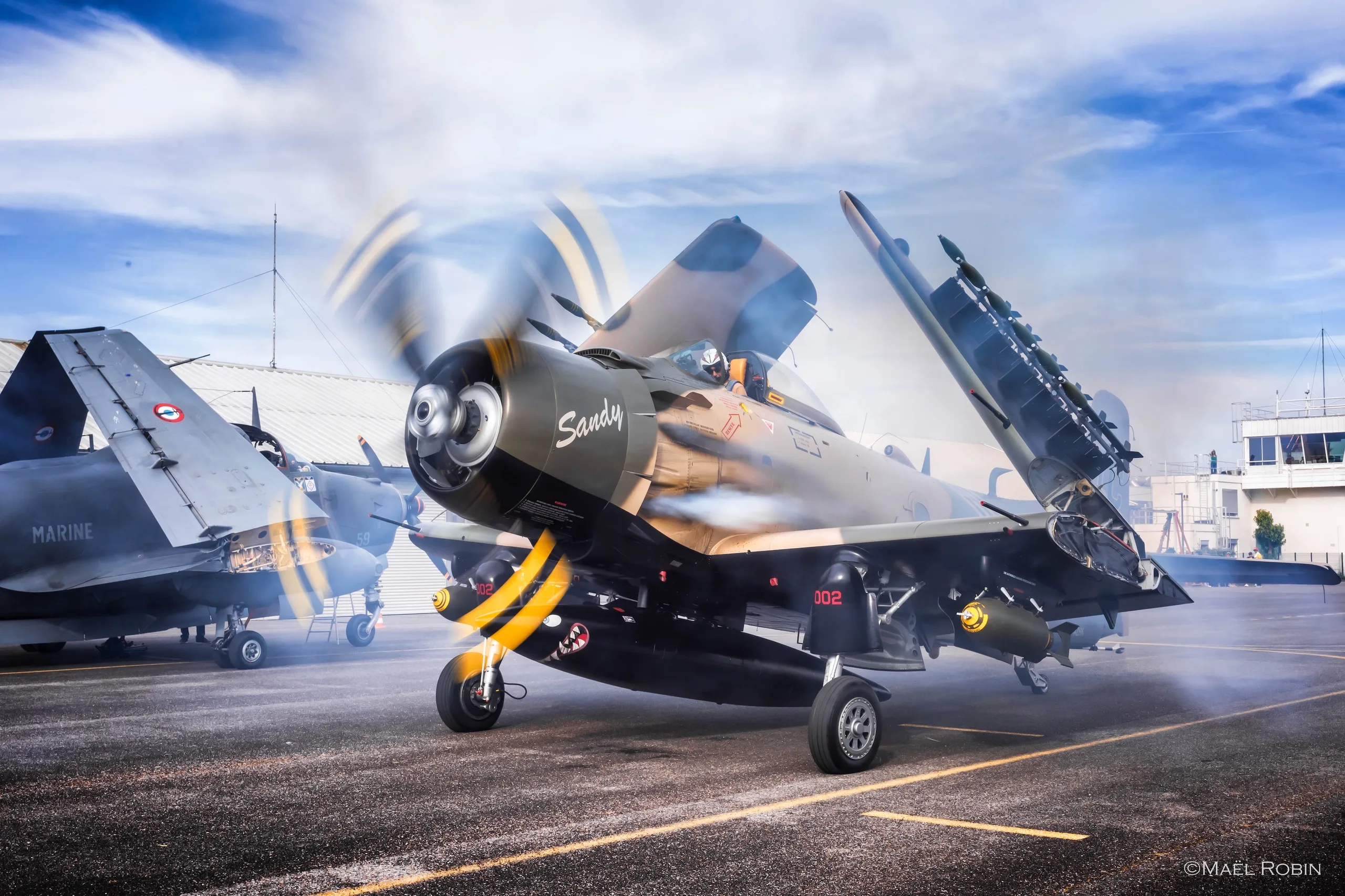 Marketing image of a 1951 Douglas AD-4 SKYRAIDER.