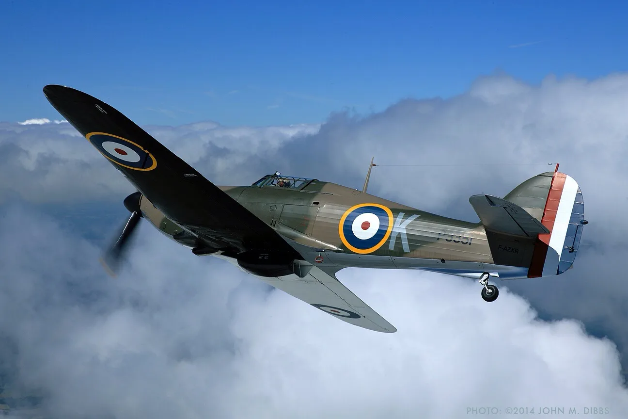 Marketing image of a 1940 Hawker Hurricane MK II A.