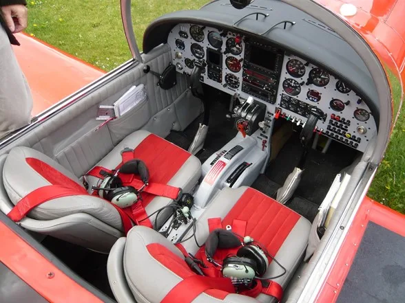 Cockpit and instrument panel of a 1966 Marchetti.