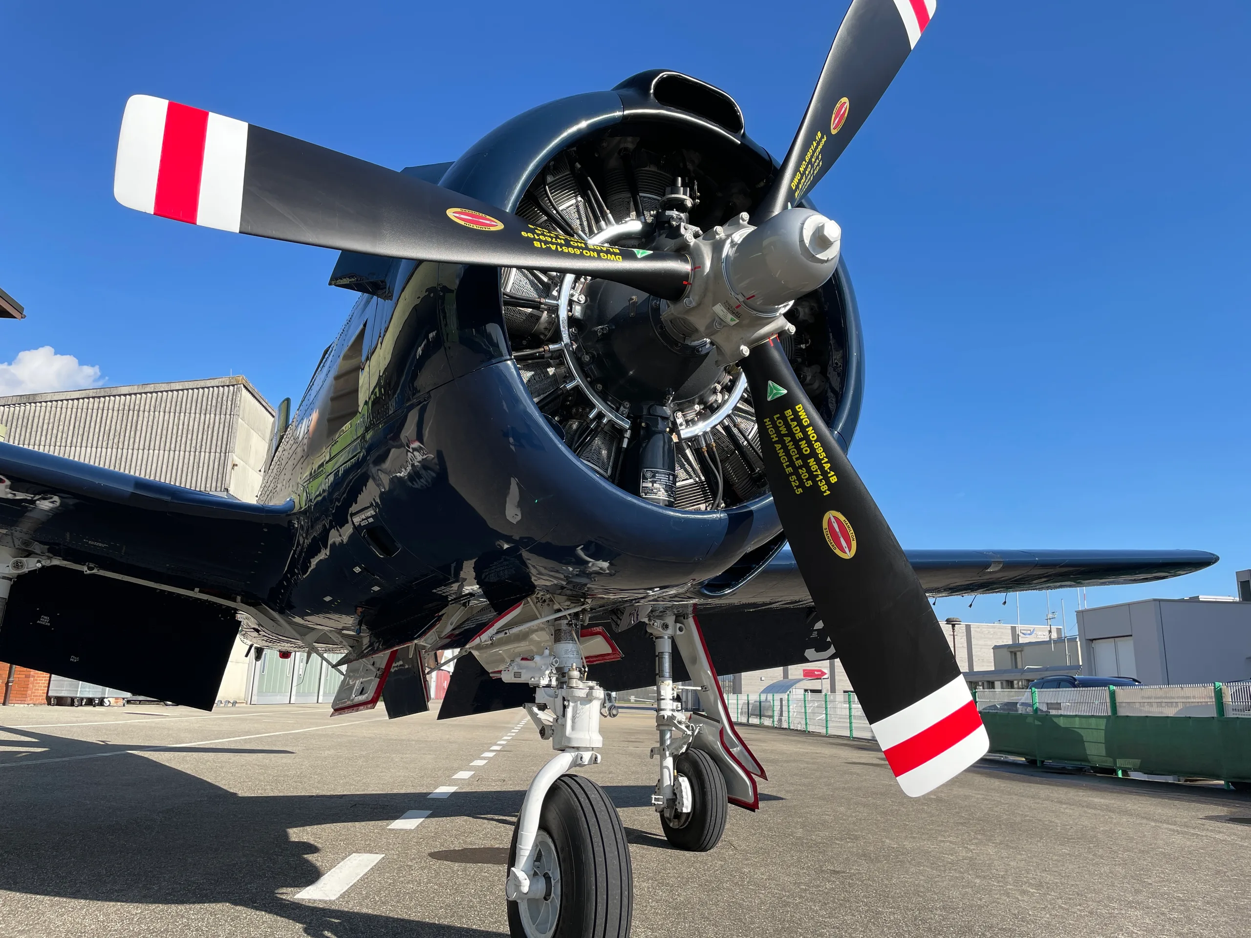 Exterior view of a 1957 North American, T-28C.