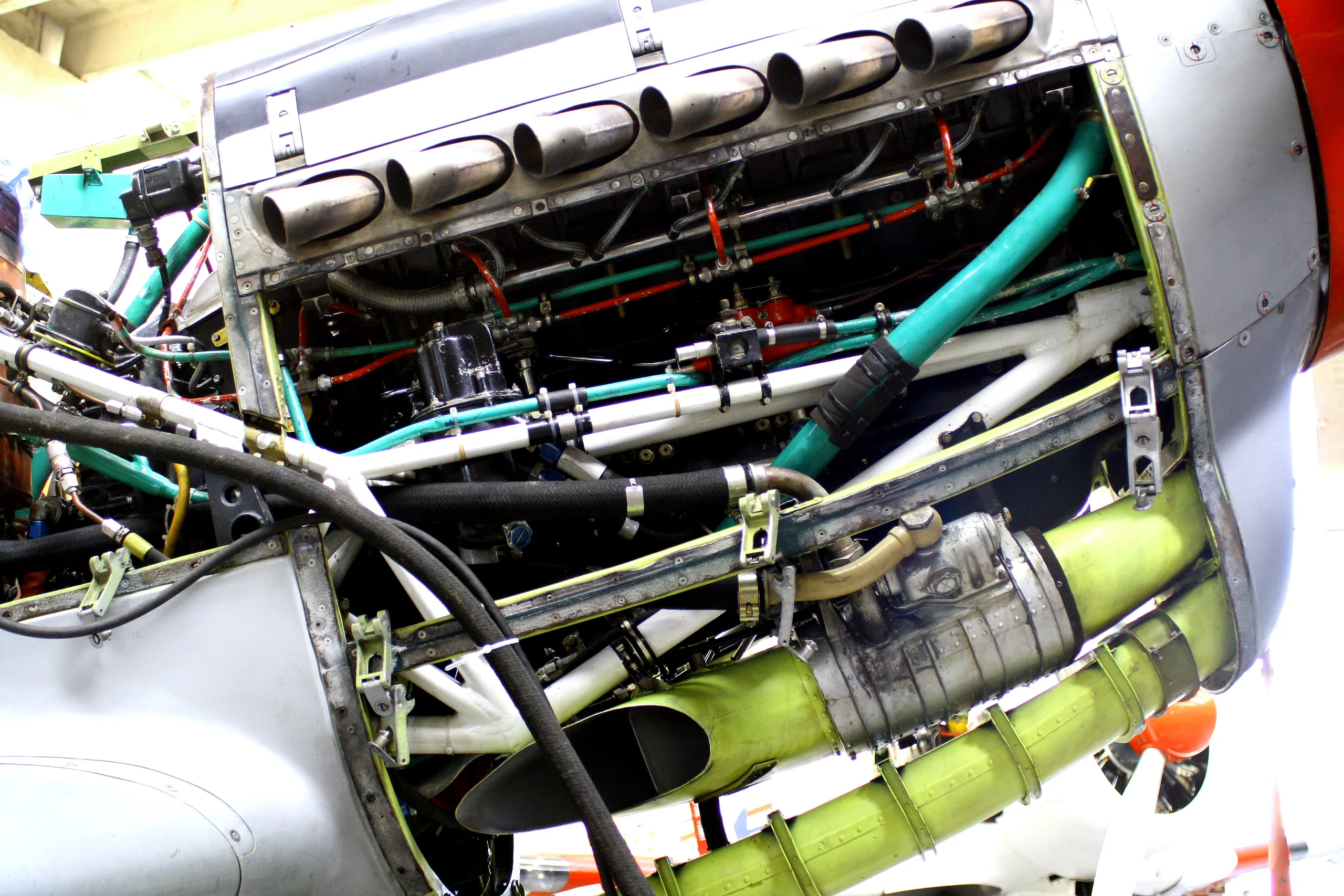Engine detail of a 1951 Fiat.