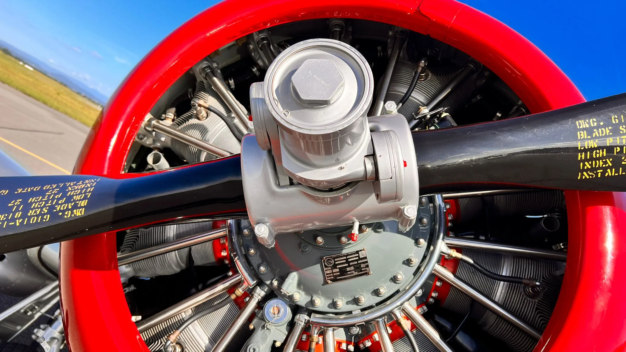 Engine detail of a 1943 North American.