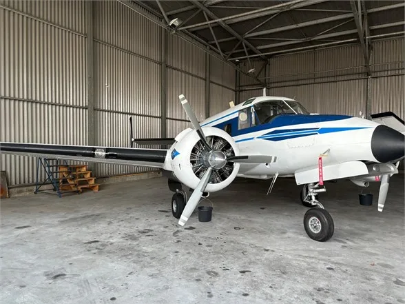 Exterior view of a Beech, H-18.