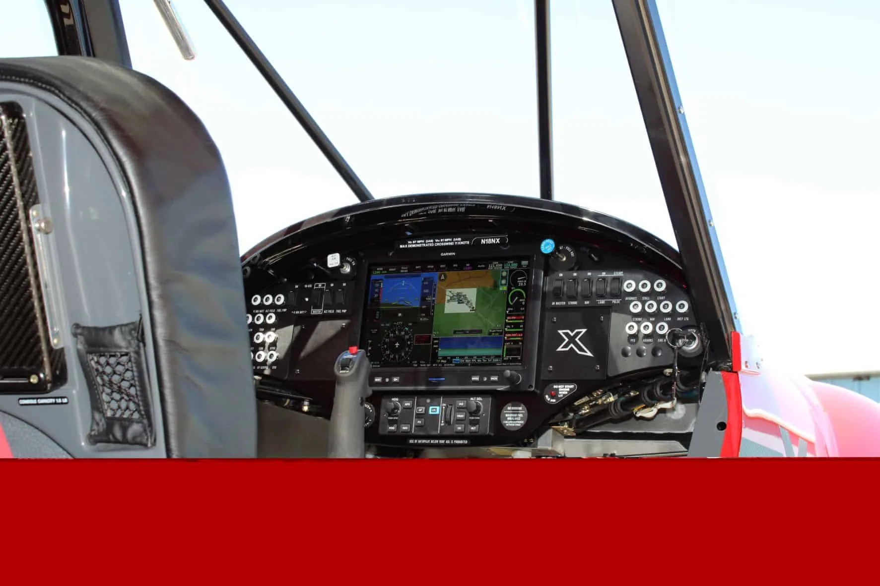 Cockpit and instrument panel of a 2021 CubCrafters NXCUB.