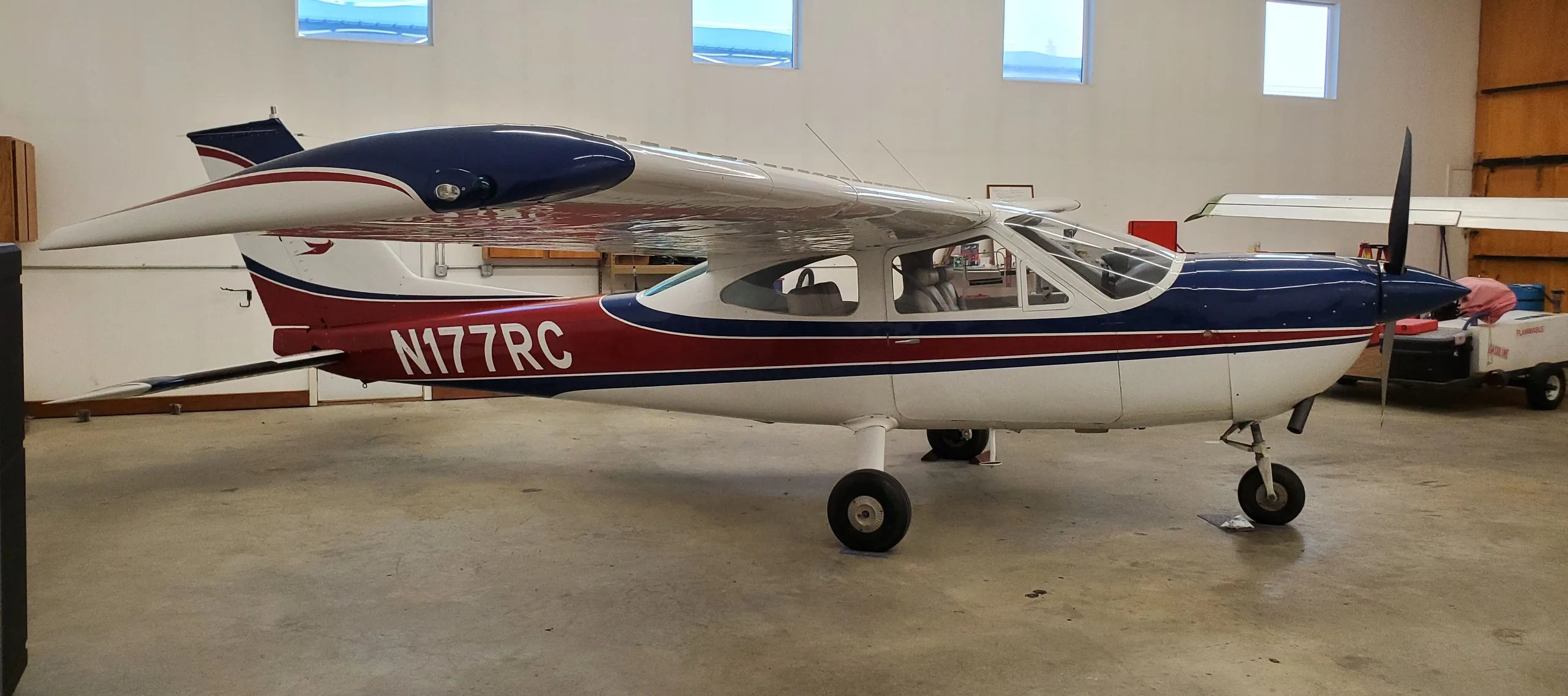 Exterior view of a 1973, N177RC.