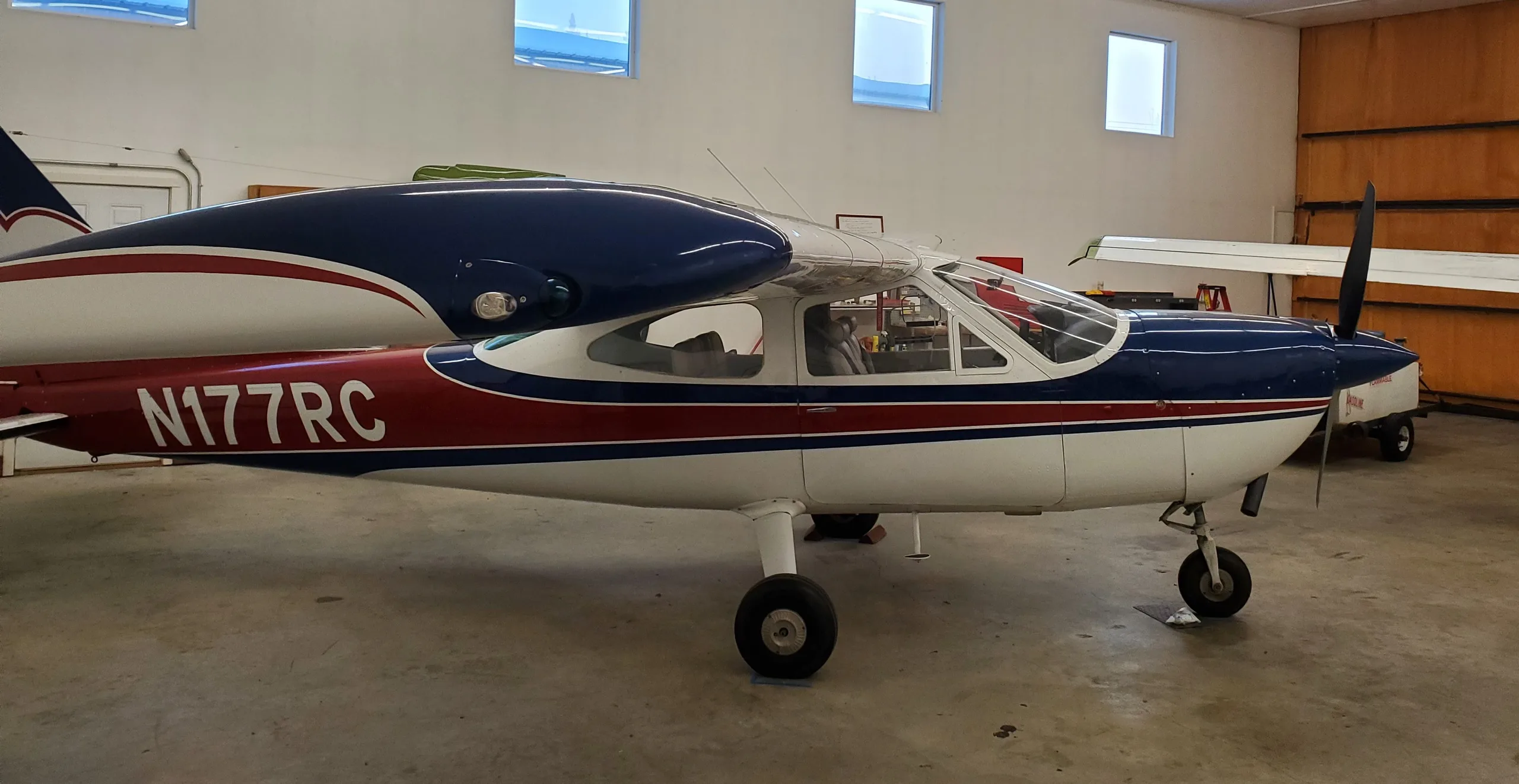 Exterior view of a 1973, N177RC.